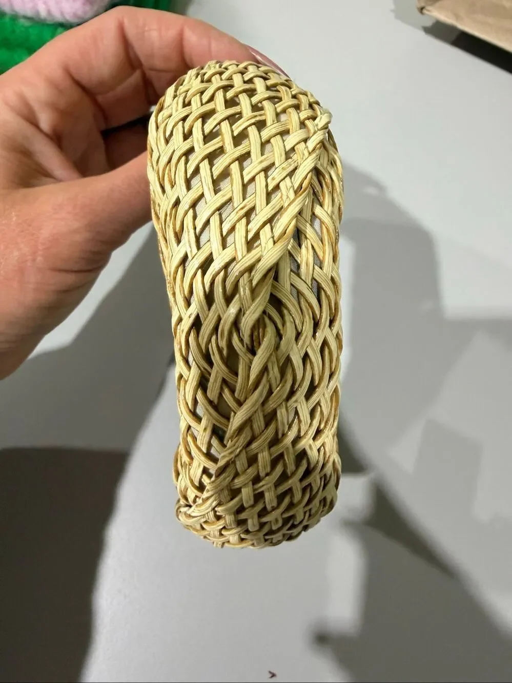 Lele Sadoughi Marlene Iconic Slim Twist Natural Wicker Linen Headband OS